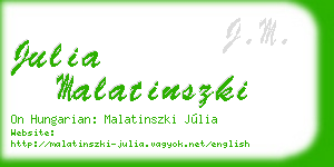 julia malatinszki business card