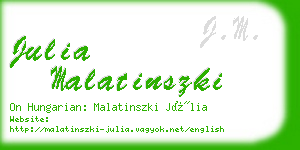 julia malatinszki business card